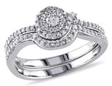 Diamond Engagement Ring & Wedding Band Set 1/3 Carat (ctw Color H-I Clarity I2-I3) 10K White Gold